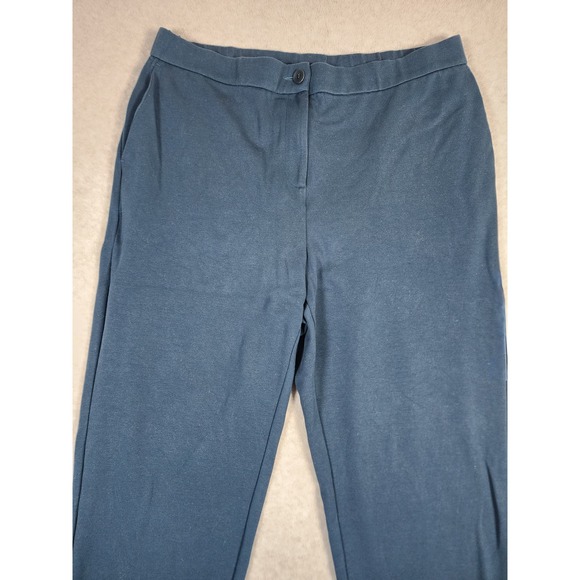 Eileen Fisher Women's Dark Turquois Straight Leg High Rise Pant Size L Business‎ - Picture 2 of 13